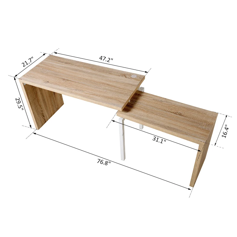 HomCom Modern Rotating Nesting L-Shaped Computer Desk Workstation