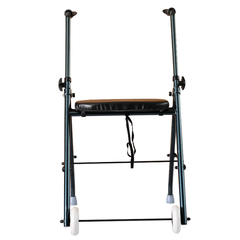 HomCom Assisted Mobility Lightweight Aluminum Folding Medical Walker- Dark Green