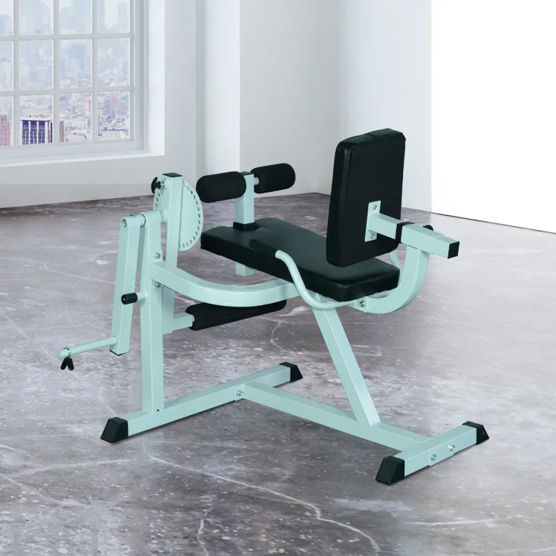 Soozier Adjustable Lower Body Leg Curl Fitness Machine - White / Black