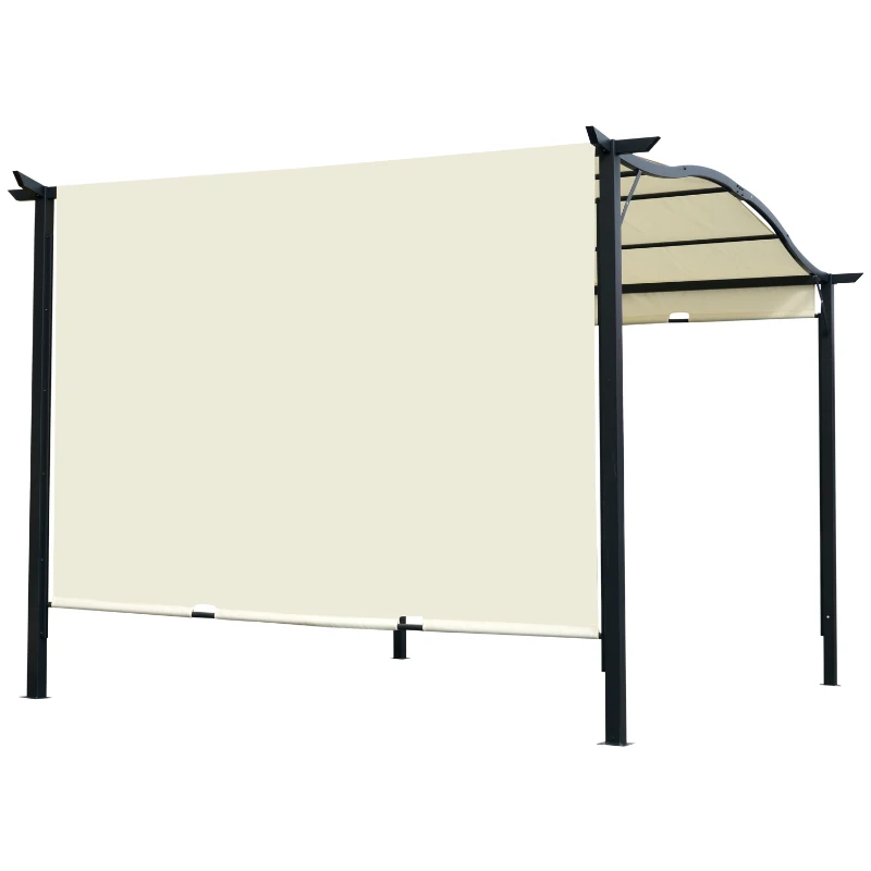 Outsunny 10’ x 12’ Steel Fabric Retractable Pergola Canopy Shade Kit - Cream White