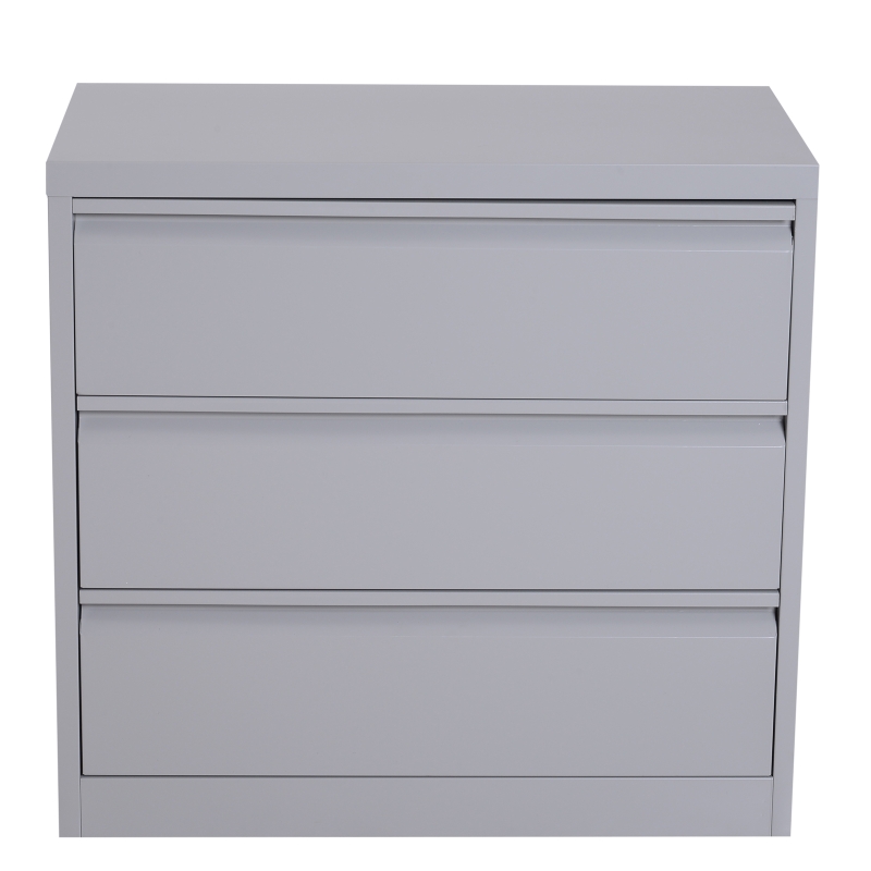 HomCom 32" W x 18" D x 30" H 3 Drawer Steel Metal Lateral File Cabinet