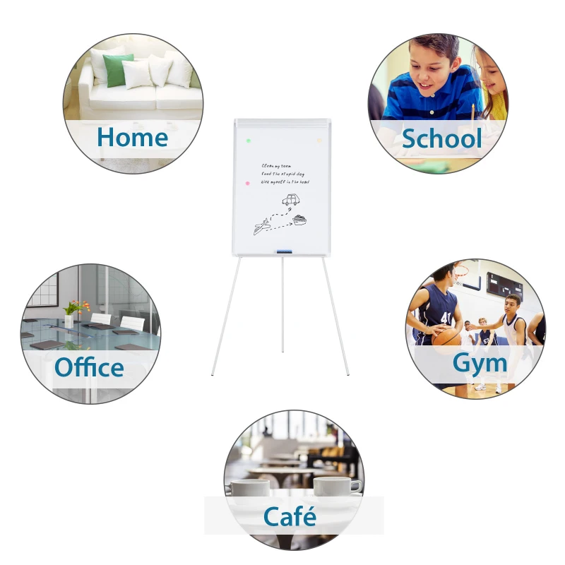 Vinsetto 24" x 36" Portable Magnetic Whiteboard with Height Adjustable Tripod Easel