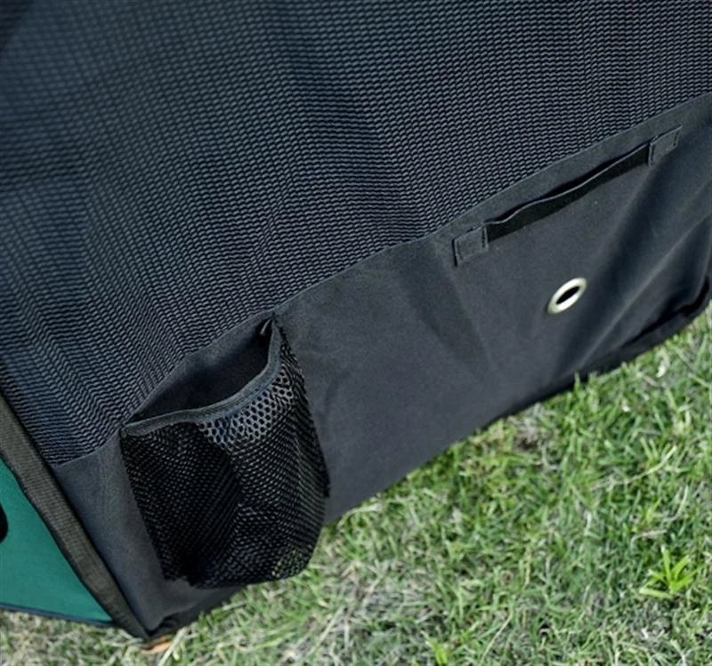 Pawhut 46" Deluxe Soft Sided Folding Pet Playpen Crate - Green / Black