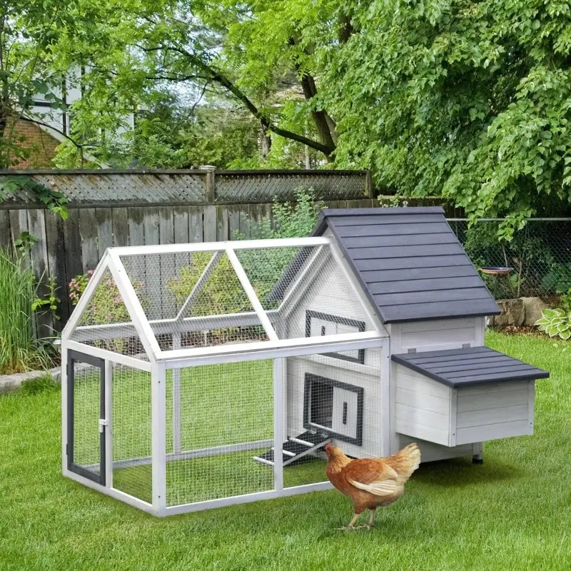 PawHut 48" Wood Outdoor Chicken Coop House with Nesting Box