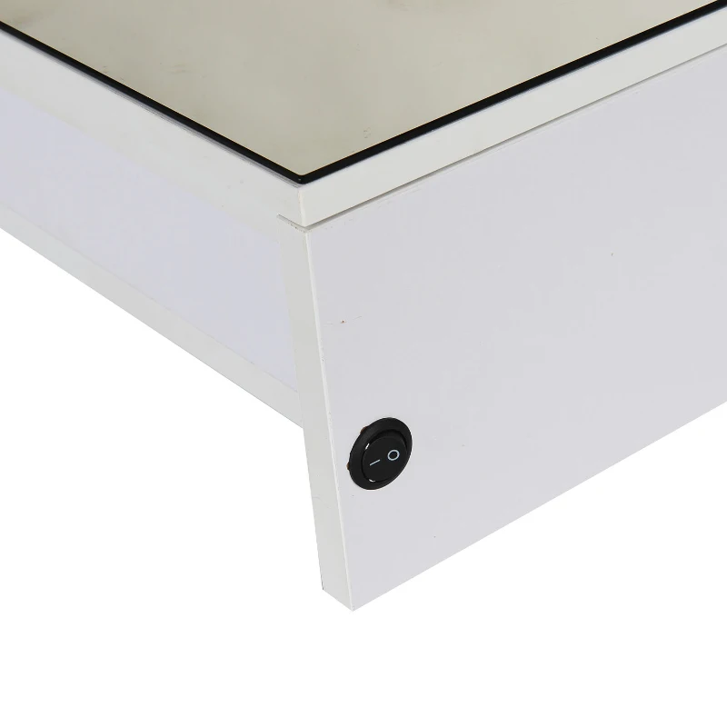 HomCom 32" LED Double Door Bathroom Mirror Medicine Cabinet - White