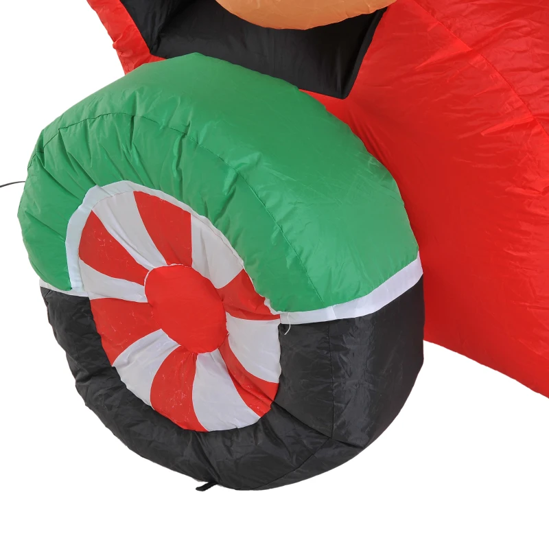 HomCom 6' Christmas Inflatable Santa Claus Reindeer Riding Motorcycle LED Lighted Yard Decoration