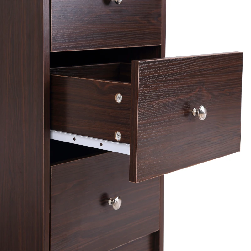HomCom 47” Wooden Home Office Computer Desk With Shelves 3 Drawers - Espresso Brown