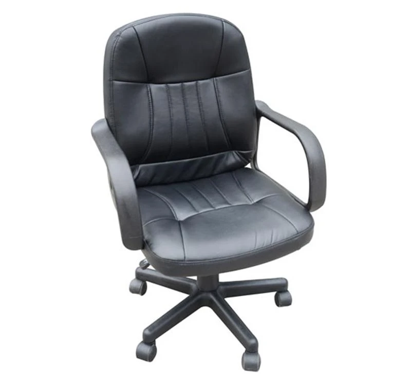 HomCom PU Leather Mid Back Executive Office Chair - Black