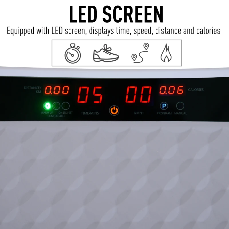 Soozier Fitness Standing Vibration Platform Machine with Resistance Bands