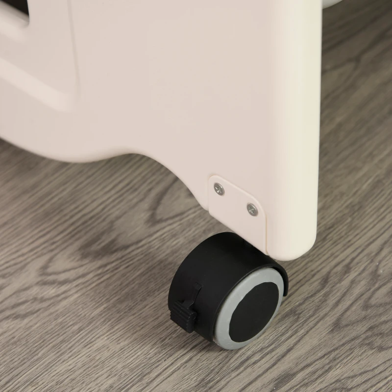 Qaba Convertible Crib with Wheels, Bedside Bassinet Use, and Rocking Cradle Abilities, Baby Crib without Mattress, Colors for Baby Boy or Baby Girl, Bassinet Crib, Pink