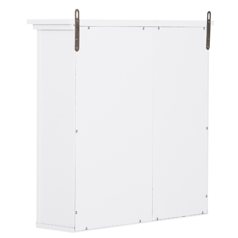 HomCom 21" Wood Wall Mount Bathroom Linen Storage Cabinet - White
