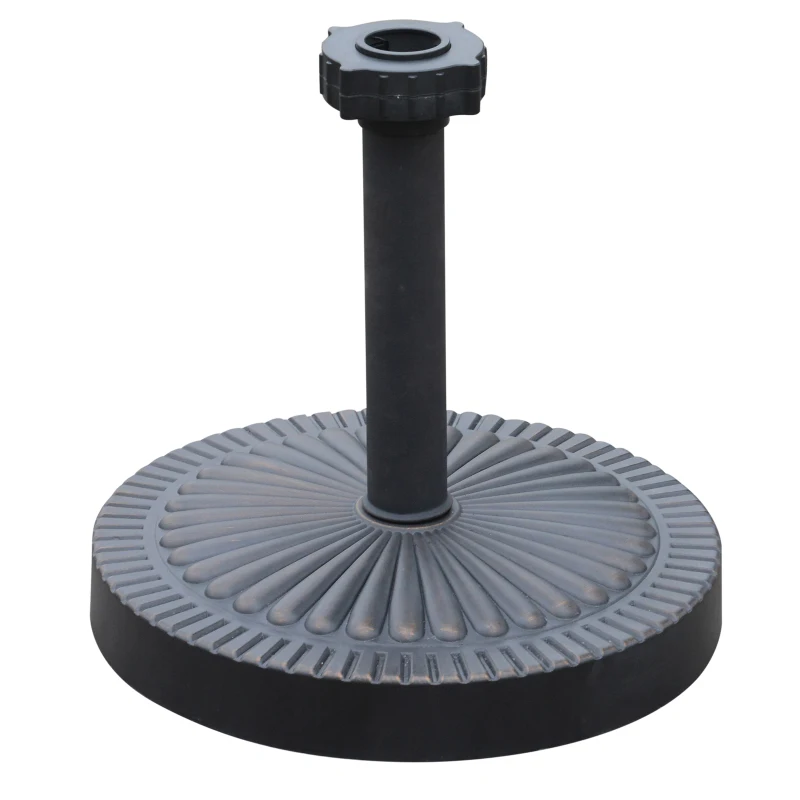 Outsunny 17.5" Decorative Round 42 lb Cement Weighted Sun Shade Poolside Patio Umbrella Stand