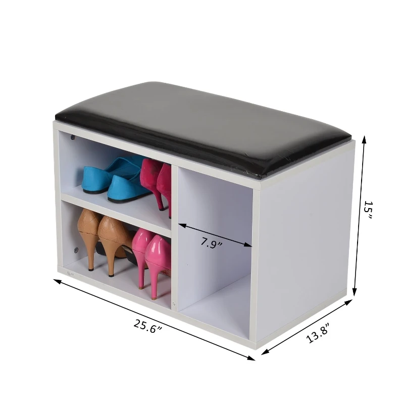 HomCom Shoe Storage Bench - White