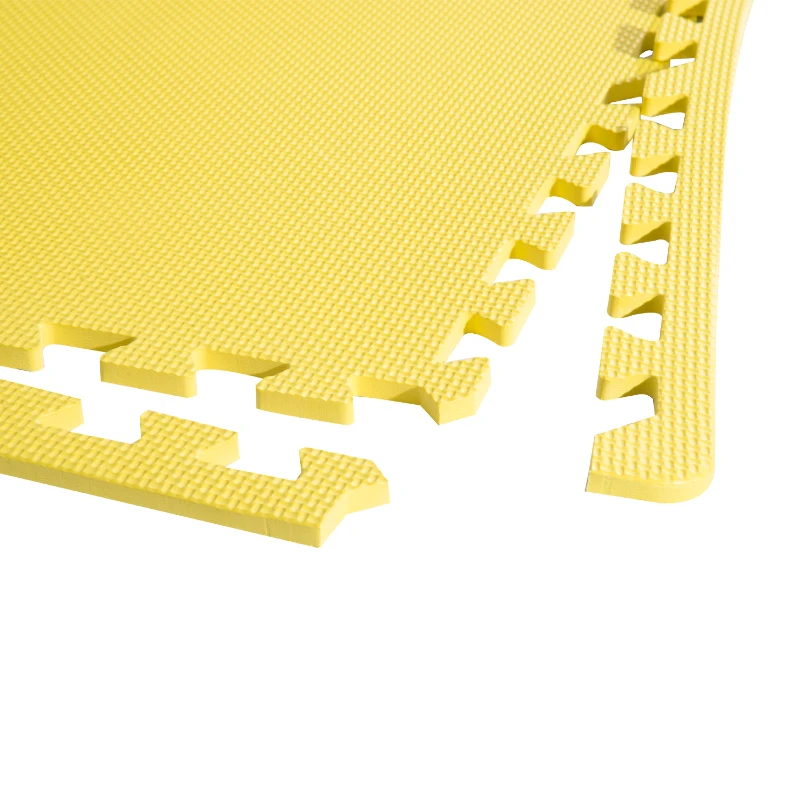 Soozier 72 sq ft Exercise Interlocking Protective Flooring - 24" x 24" x 3/8" Tiles - Yellow