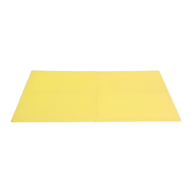 Soozier 72 sq ft Exercise Interlocking Protective Flooring - 24" x 24" x 3/8" Tiles - Yellow