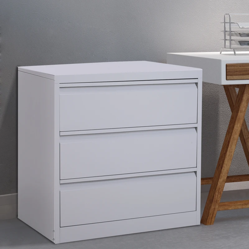 HomCom 32" W x 18" D x 30" H 3 Drawer Steel Metal Lateral File Cabinet