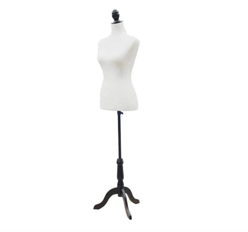 HomCom 35” - 26” - 35” Female Sewing Adjustable Mannequin Torso Dress Form With Tripod Base - White
