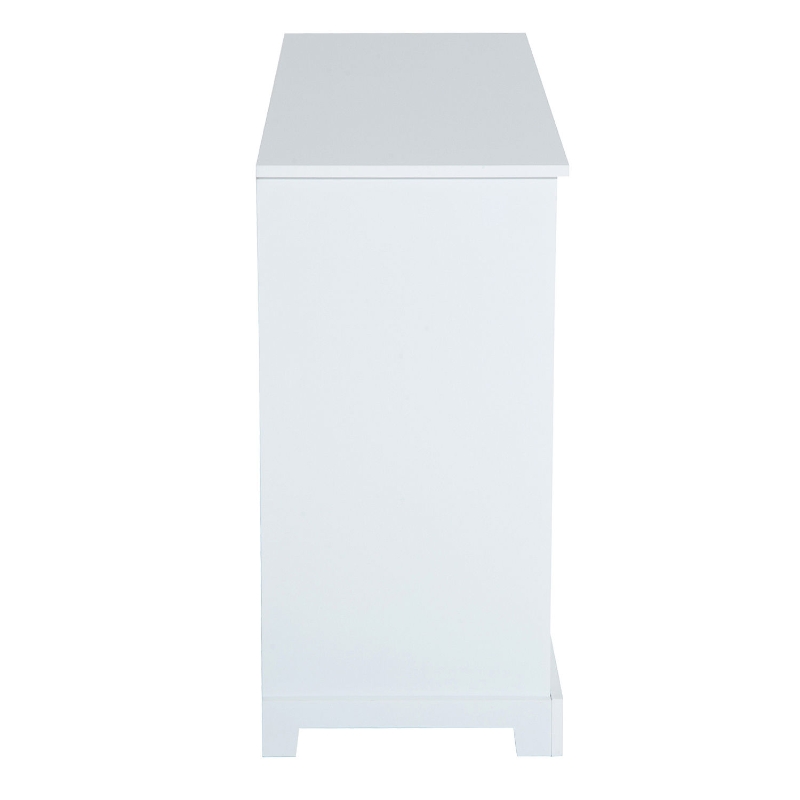 HomCom 47" Contemporary Craftsman Style Bathroom Cabinet Buffet Sideboard Countertop Tower with Drawers and Shutters - White