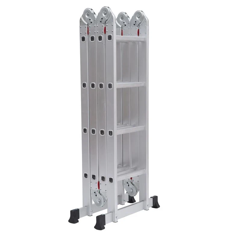 HomCom 15.5' Adjustable Multi-Purpose Aluminum Folding Ladder