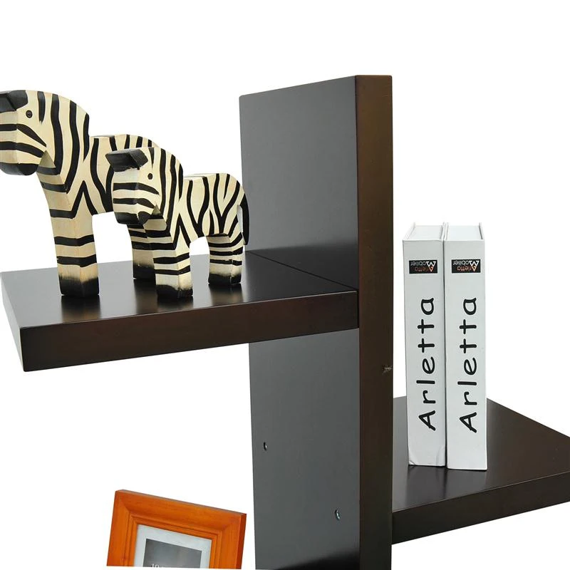 HomCom Modern Free Standing Staggered Shelf Bookcase