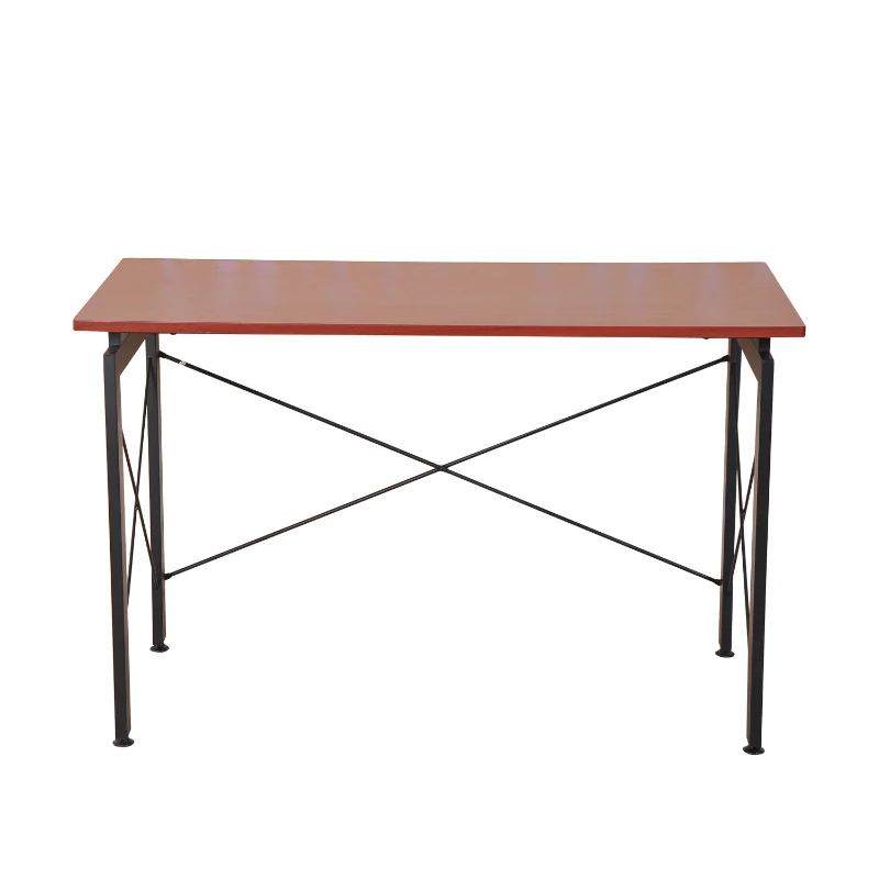 HomCom 48" Sturdy Simple Late Modern Home Office Desk Workstation with Anti-Slip Feet - Chestnut Brown / Black