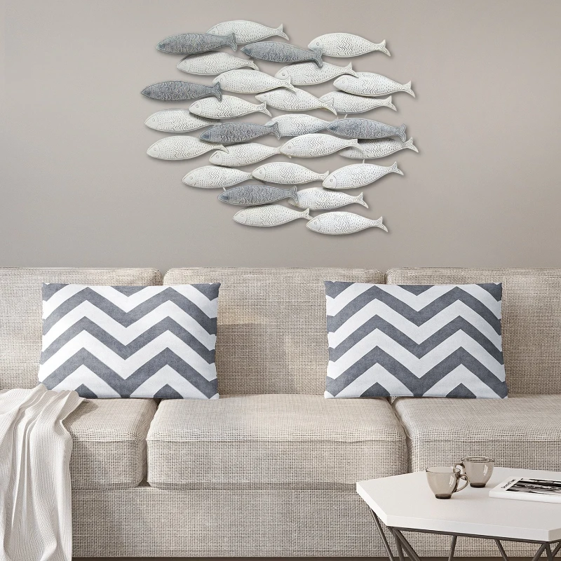 Stratton Grey School of fish Wall Decor