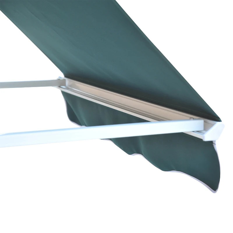 Outsunny 6' Drop Arm Manual Retractable Window Awning - Green