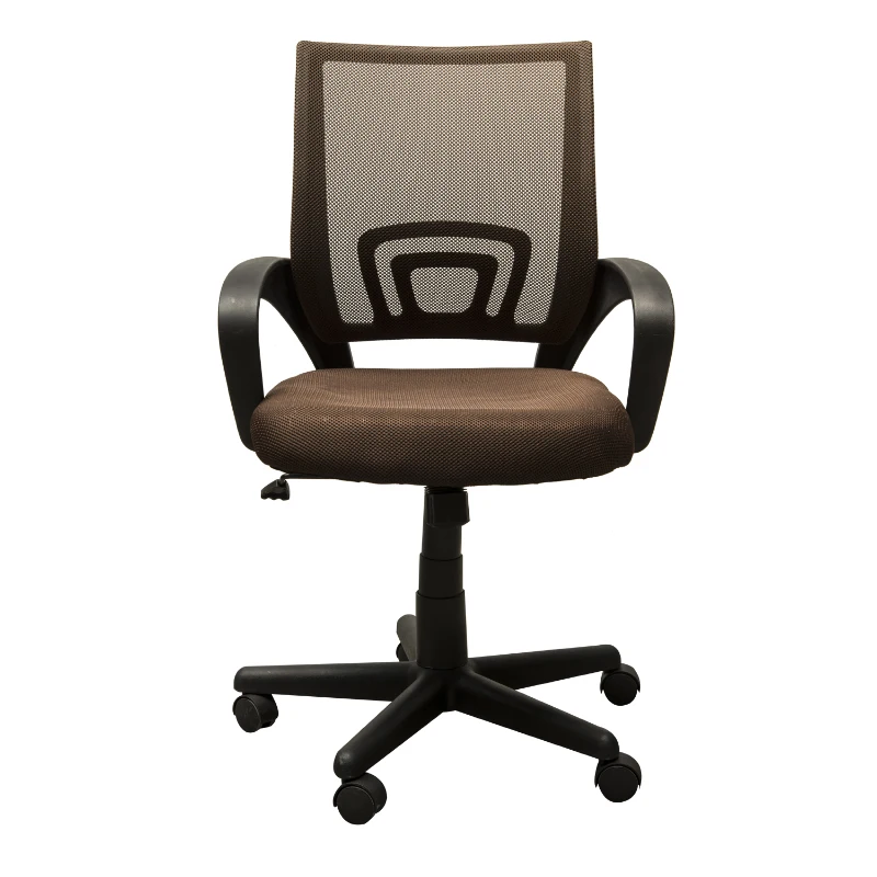 HomCom Adjustable Mesh Mid Back Computer Desk Office Task Chair - Brown