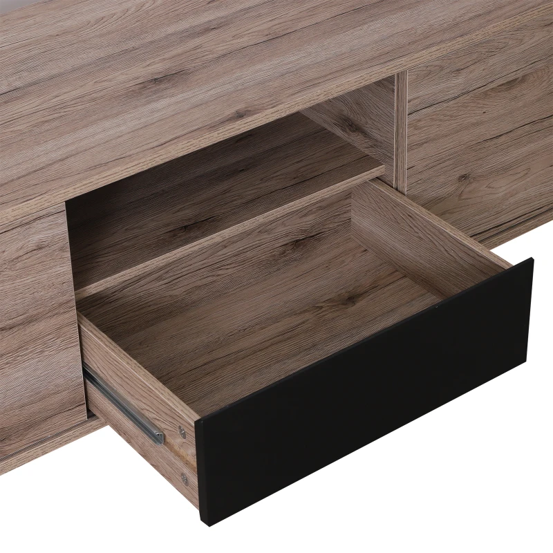 HomCom 47" Wood Mid Century Modern Cabinet TV Stand with Storage - Oak