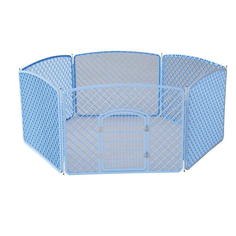 Pawhut Portable Plastic Adjustable Pet Play Pen - 6 Panel Blue