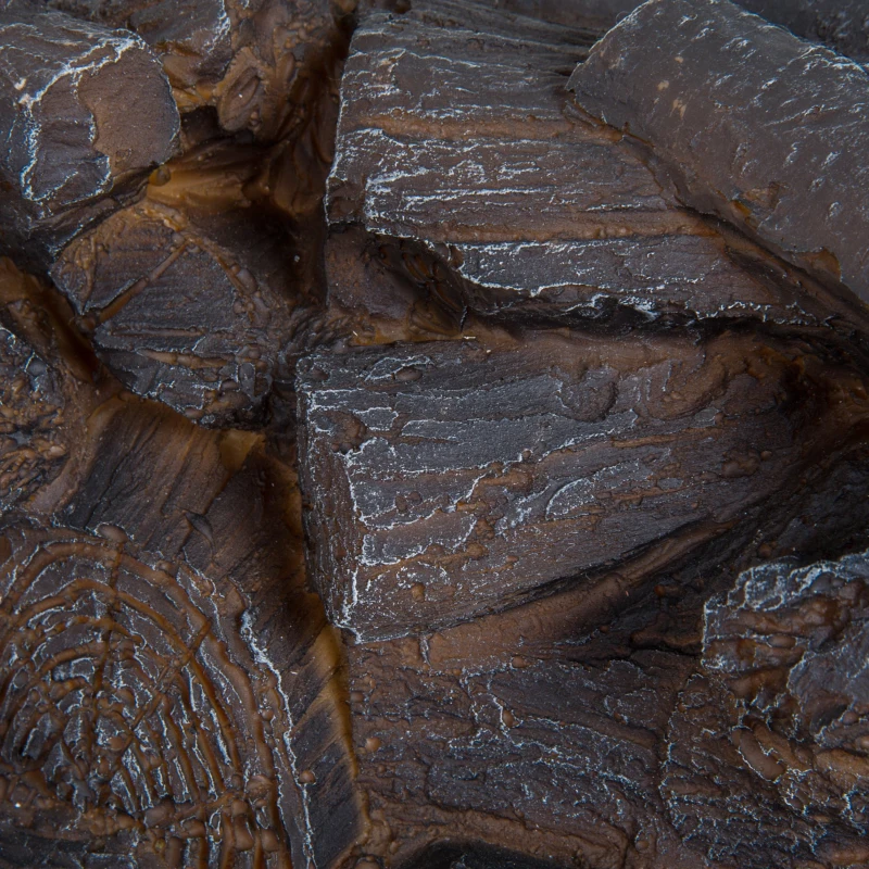 HOMCOM 5200 BTU 750W/1500W Electric Log Set Heater with Realistic Ember Bed - Black