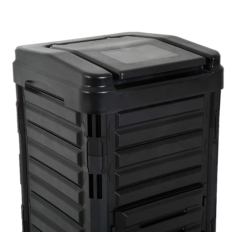 Outsunny 300L Organic Waste Compost Bin - Black