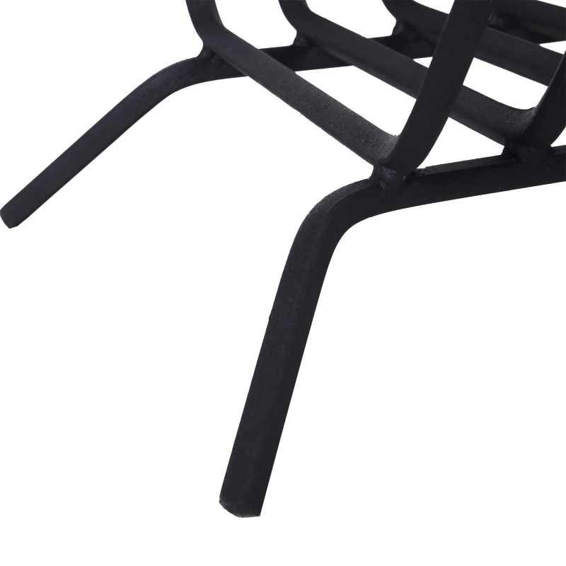 Outsunny Firewood Log Grate for Indoor Wood Burning Fireplace  Steel  7-Bar  21" L