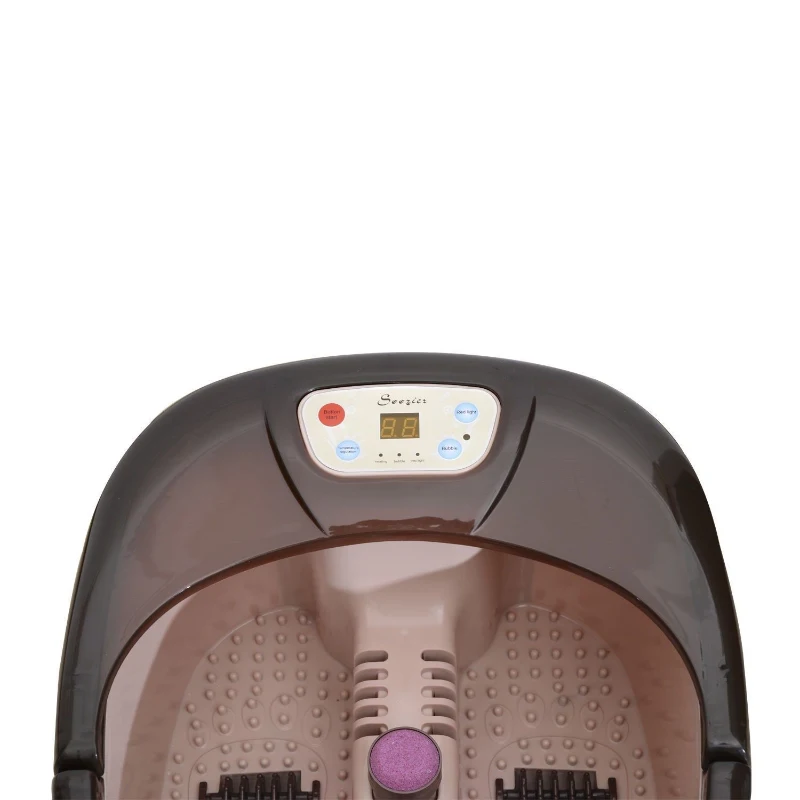 Soozier 9 Liter Bubbling Heated Manual Dual Foot Massager Bath With Timer
