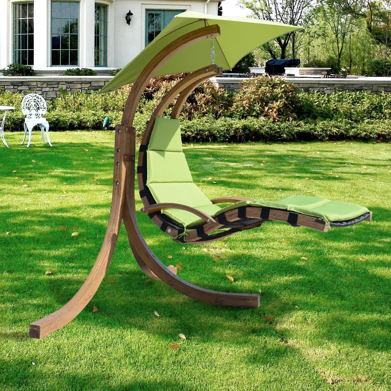 Outsunny Outdoor Hanging Sky Swing Chair w/ Stand - Green