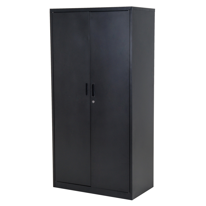 HOMCOM 71" Steel Garage Storage Cabinet Corner Cabinet with Adjustable Shelves Room Bookshelf - Black