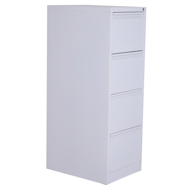 Vinsetto Metal 4 Drawer Vertical Locking Filing Cabinet - White