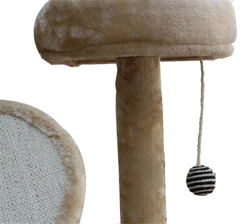 Pawhut 60" Cream Cat Tree Condo - Cream