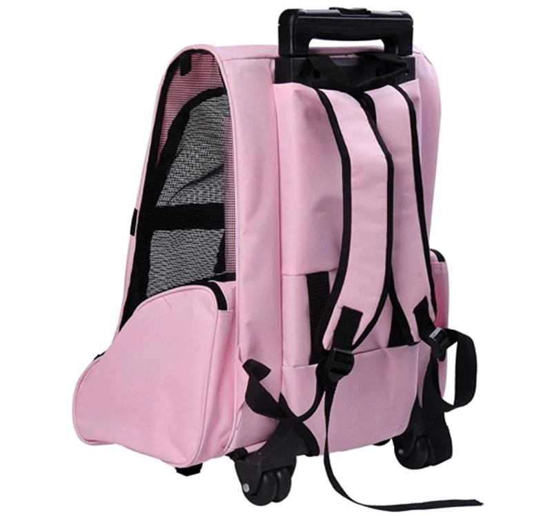 Pawhut Pet Carrier / Dog Backpack w/Wheels - Pink