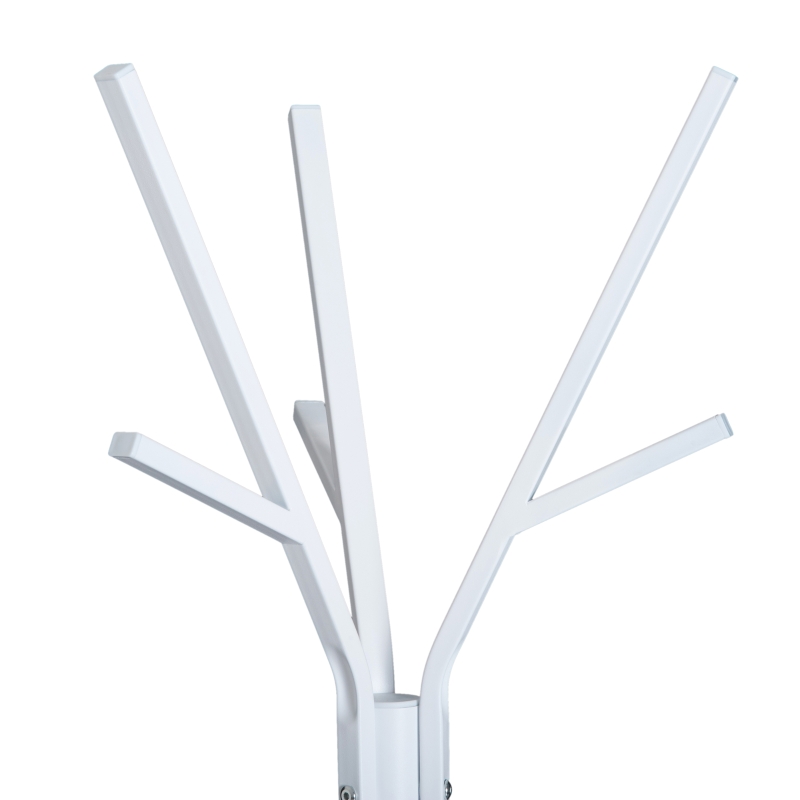HOMCOM 71" Metal Freestanding Modern Tree Branch Coat Rack - White