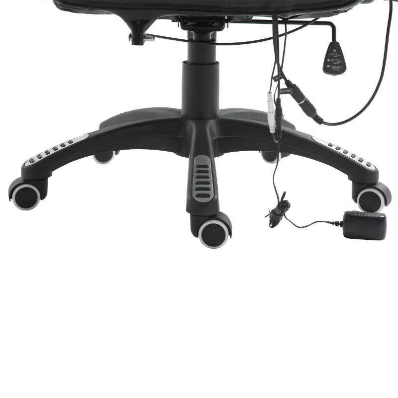 HomCom Home Office Chair PU Leather High-Back Executive Ergonomic Heated Vibrating Massage Chair - Black