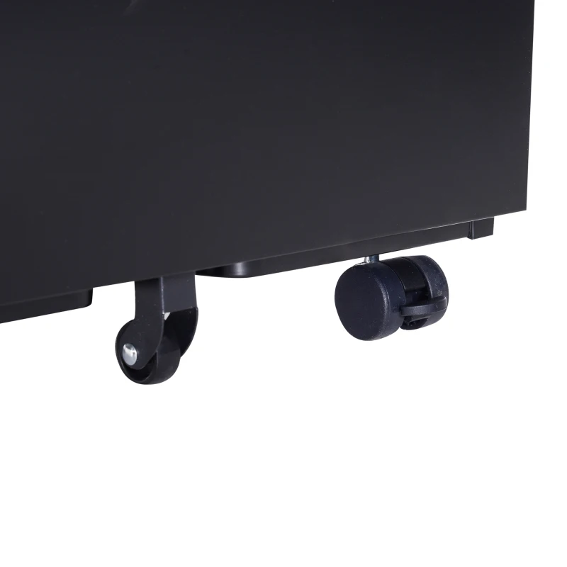 HomCom 24" Steel 3 Drawer Locking File Cabinet on Wheels - Black