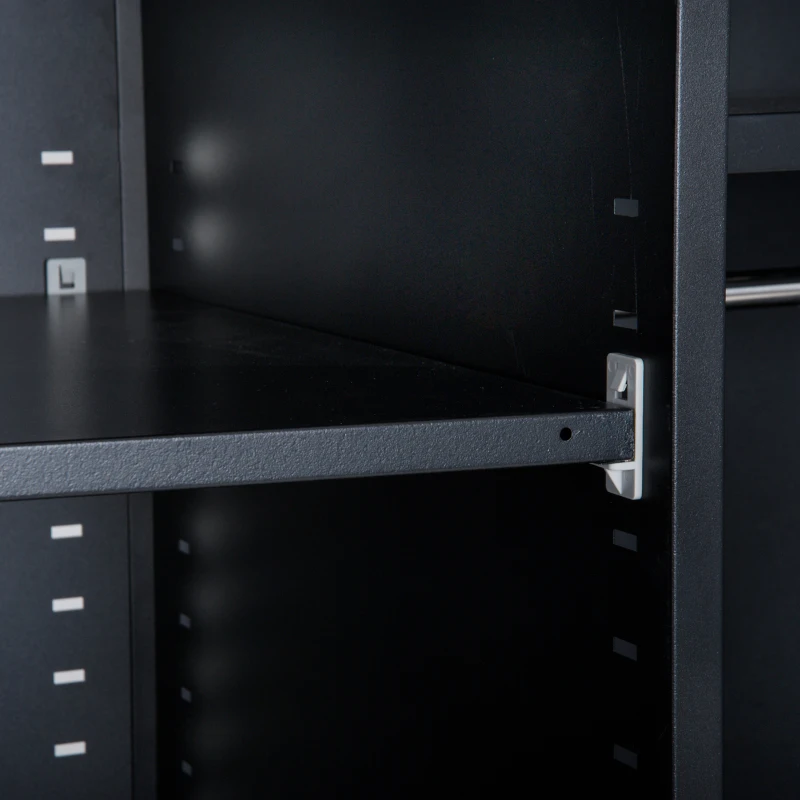 HomCom 71" Cold Rolled Steel Lockable Garage Storage Cabinet with Shelves - Black