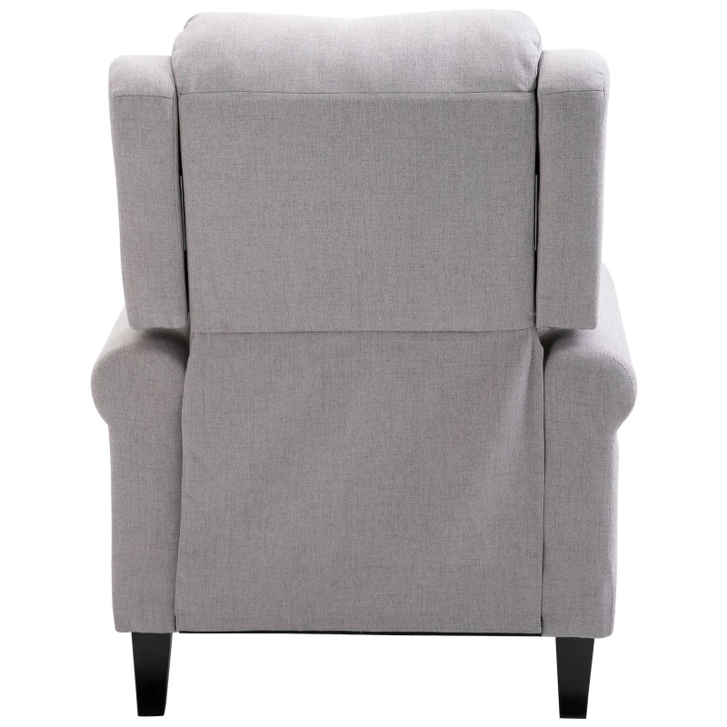 HOMCOM Modern Manual Recliner Armchair with Retractable Footrest  Grey