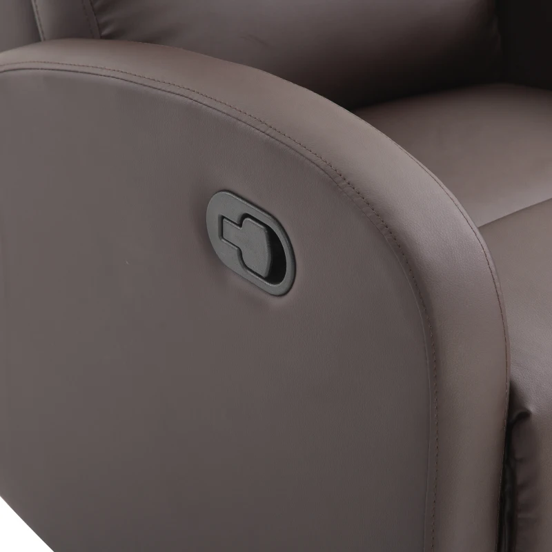 HomCom Modern PU Leather Living Room Manual Recliner Lounger Sofa Chair - Brown