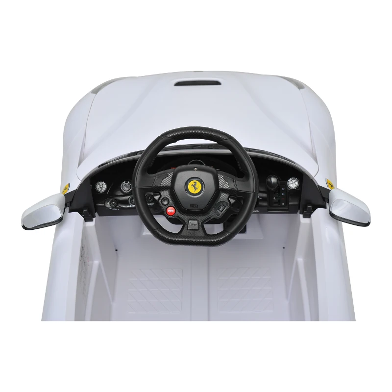Ferrari F12 Kids 6v Electric Ride On Toy Car w/ Parent Remote Control - White