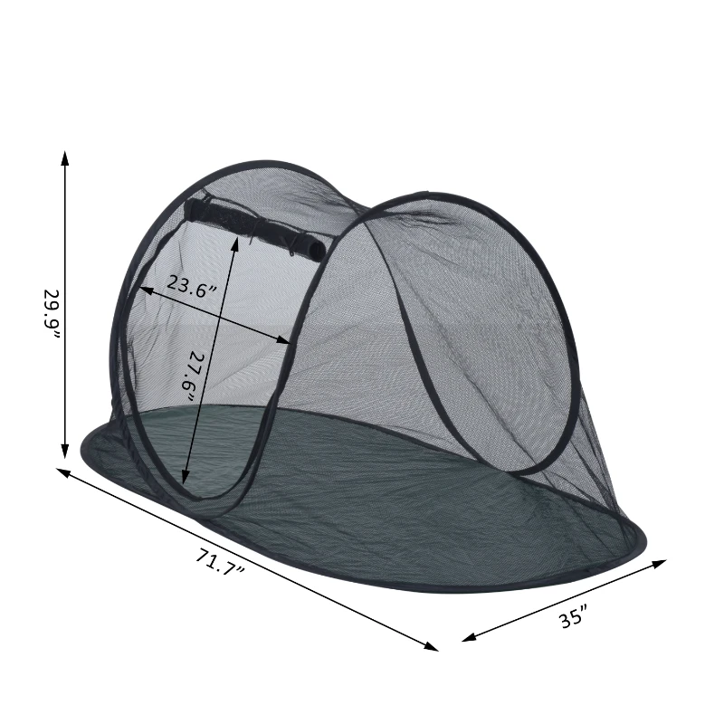 PawHut 72" Outdoor Tent for Indoor Cats – Green and Black