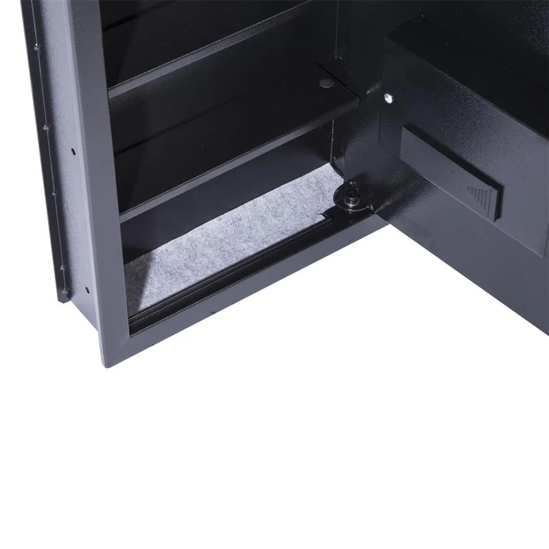 HomCom 19" x 14" x 4" Digital Wall Mounted Home Security Storage Safe w/ Biometric Fingerprint Scan - Black