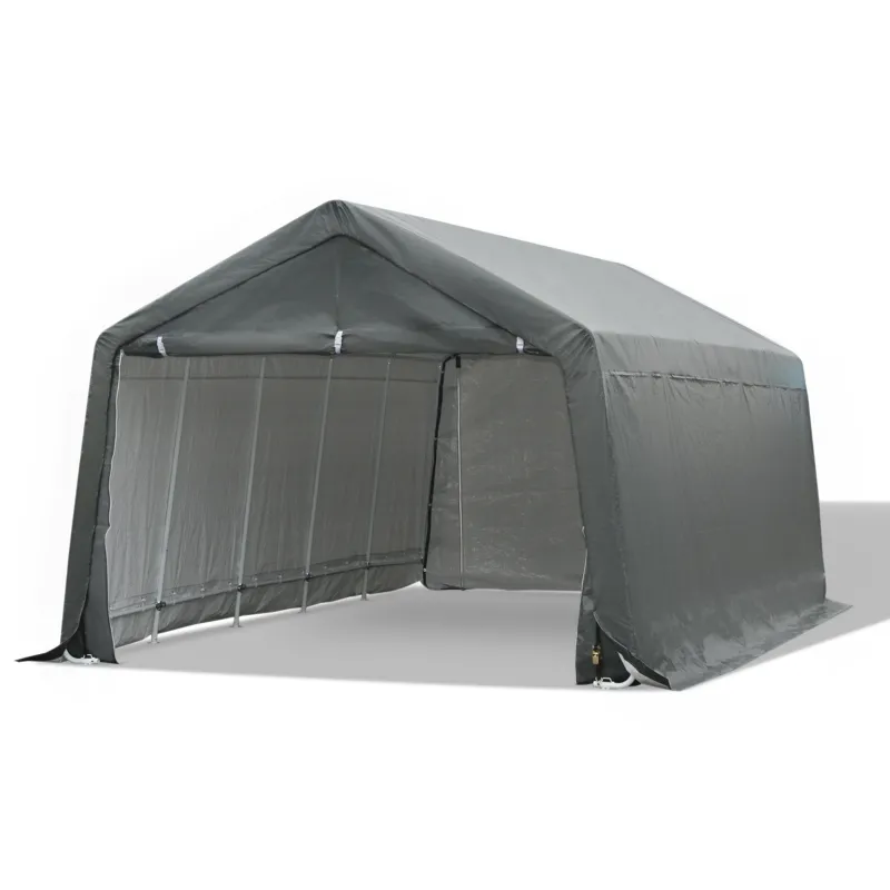 Outsunny 20' x 12' Heavy Duty Outdoor Temporary Carport Canopy Tent - Gray