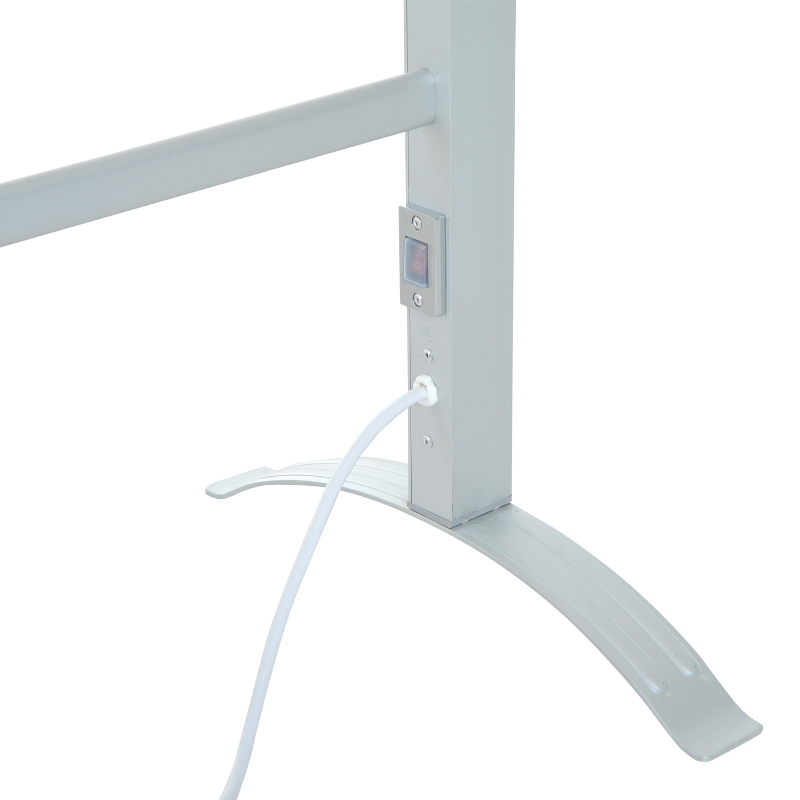 HomCom 6-Bar Bathroom Freestanding Aluminum Electric Heated Towel Warmer Drying Hanger Rack